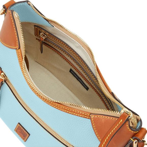 Dooney & Bourke Pebble Grain Hobo Shoulder Bag - Pale Blue - Picture 3 of 4